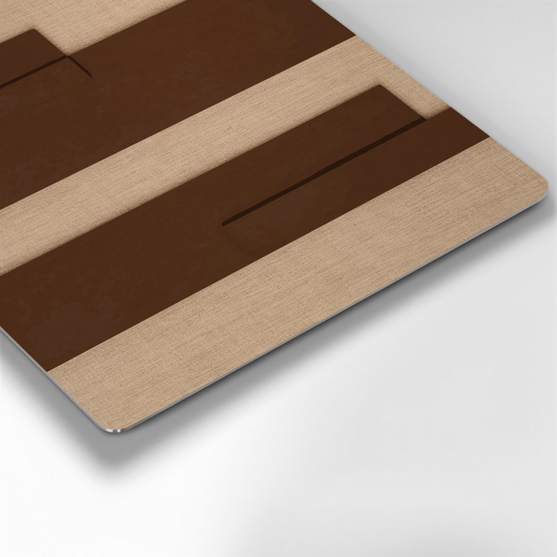 Minimalisme 61, art mural en métal brun, 12" H x 12" W