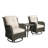 Auryanna Rattan Outdoor Furniture 2 Swivel Chairs with Waterproof Coushions and Glass Top Table Set-425536673-425536675