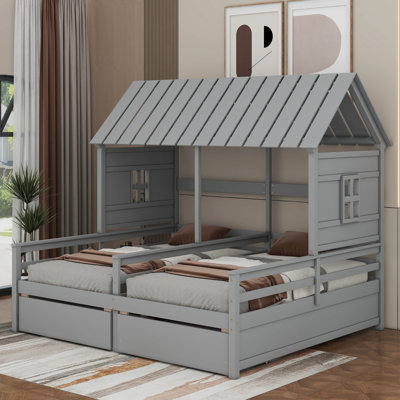 Lits plateforme simple avec deux tiroirs