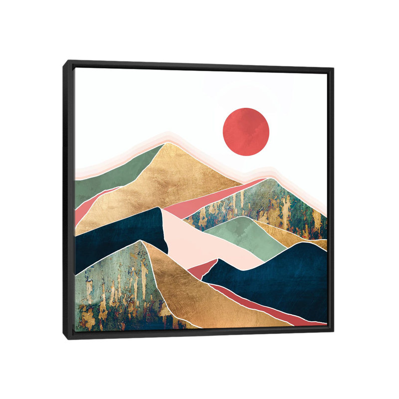 Printemps crépuscule - impression d'art graphique, Aucun mat, H 18 po x l 18 po x 1,5 po, Toile avec cadre noir