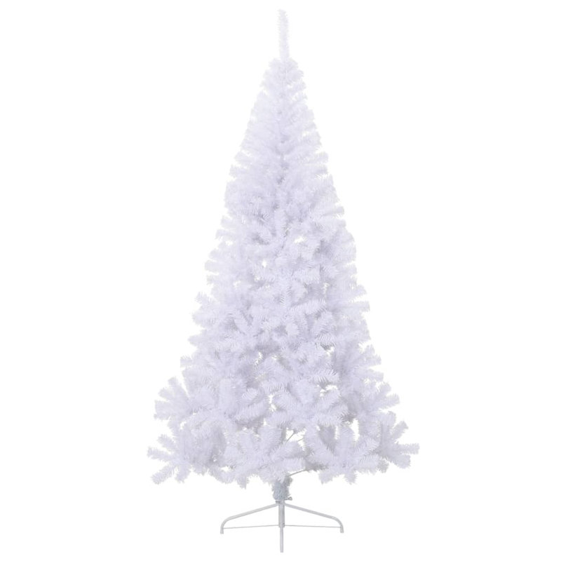  Demi-arbre de Noël artificiel en PVC blanc, acier grand