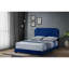 Haemon Blue Velvet Queen Bed - Luxurious & Opulent Sleep Experience