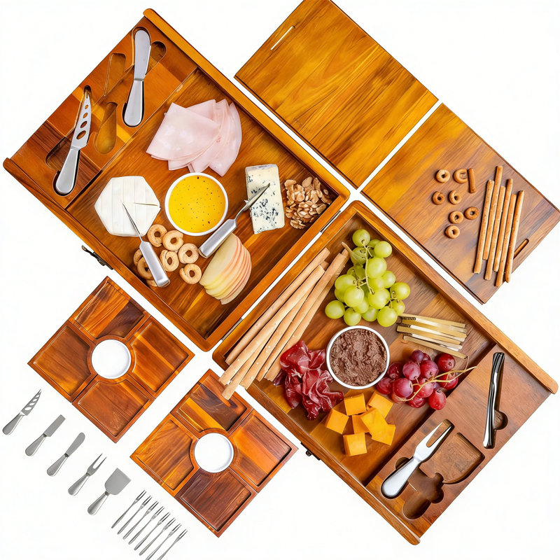Wooden Cheese Board And Knife Set – Perfect For Big Parties & Gifting