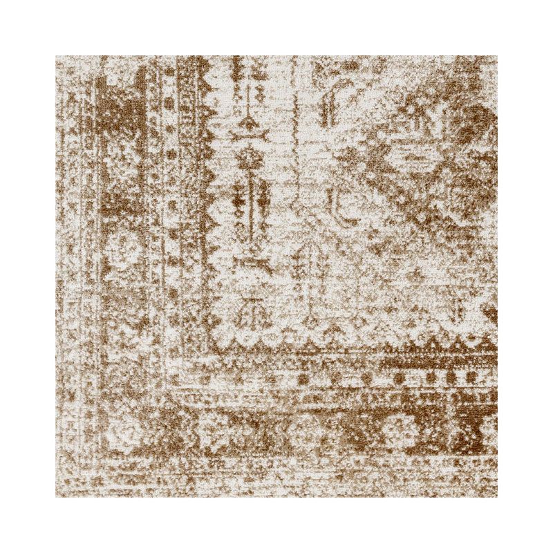 Machine Woven Oriental Light Brown Area Rug, Rectangle 4' x 6'