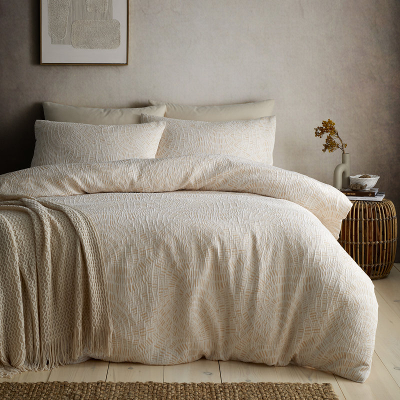 Fossil Jacquard Polyester Geometric Shapes Duvet Cover Set, Super King