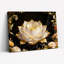 Ensemble de 1 tableau mural sur toile tendue représentant une fleur de lotus dorée-1250801044