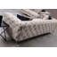 Canapé moderne 2 places, couleur écru, 77,6 po x 28,7 po x 35,4 po | Structure en bois de hêtre et en carton, tissu 100% polyester, pieds en métal chromé | Comprend 2 coussins, housses amovibles, parfaits pour le décor et le confort glamour-300612539
