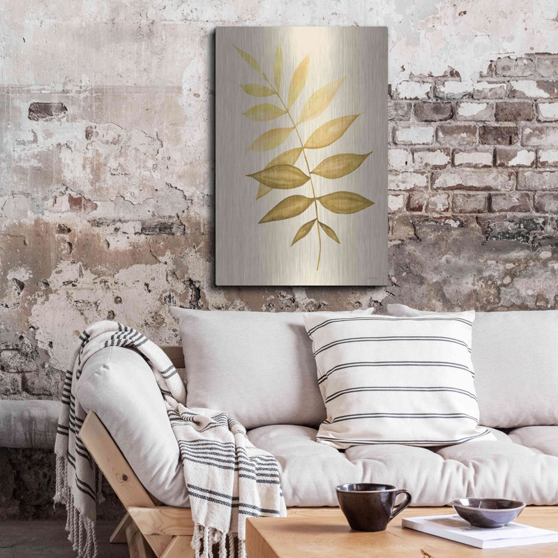«Golden Fern» par Cindy Jacobs, art mural en métal, H 36 po x l 24 po