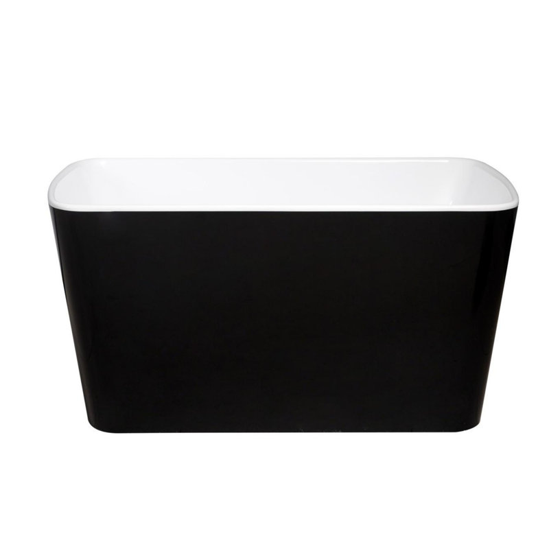 49'' Acrylic Freestanding Soaking Bathtub, Black