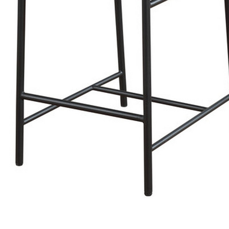 Matao White Fabric Counter Height Chair, Dark Gray