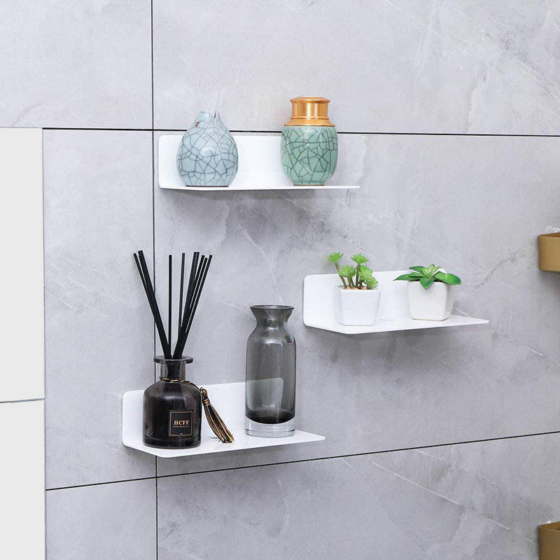 4 Piece Acrylic Floating Shelf, White