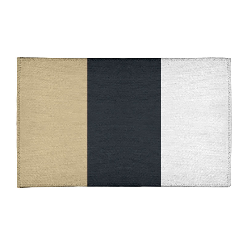 Tapis en polyester à rayures de football new orléans, Rectangle 3 pi x 5 pi