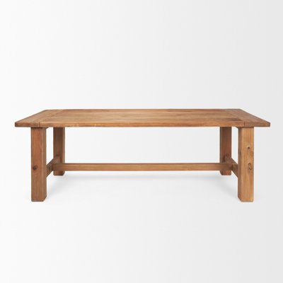 95" Natural Reclaimed Wood Trestle Base Dining Table