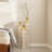 Set Of 3 Tall Metal Floor Vases With Gold Leaf Pattern, Graduated Heights For Balanced Home Decor Display.