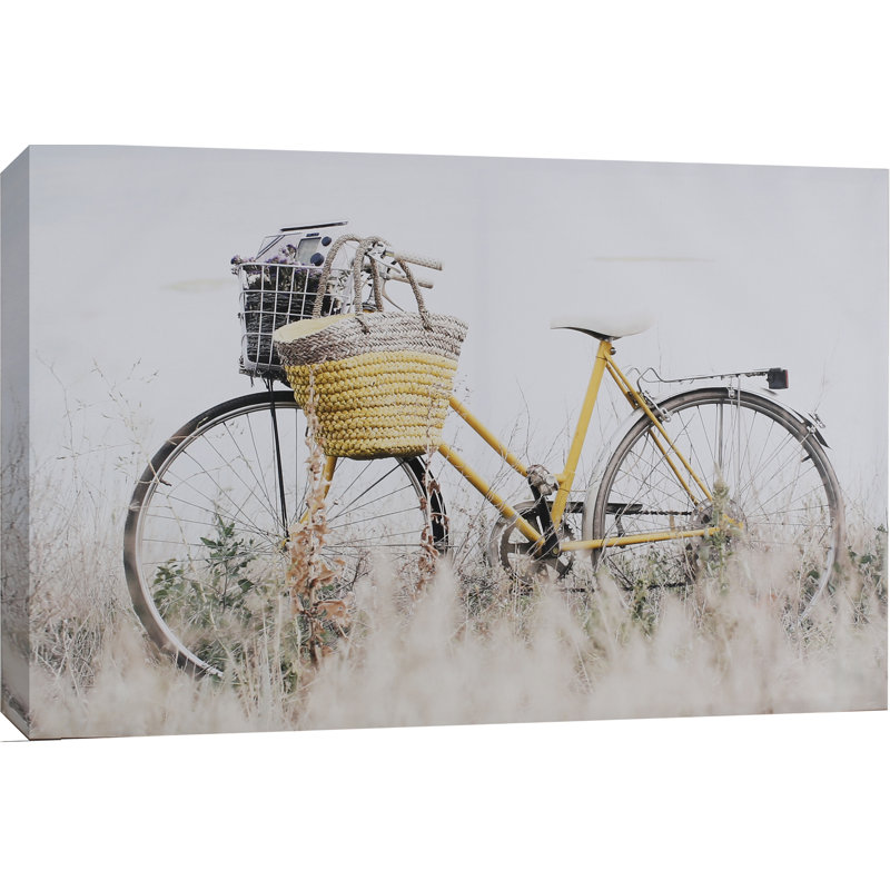 Jaune bicyclette - Photographie sur toile tendue