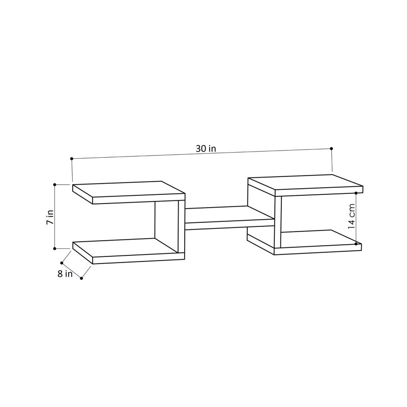 Amontae 2 Piece Floating Shelf, Burgundy