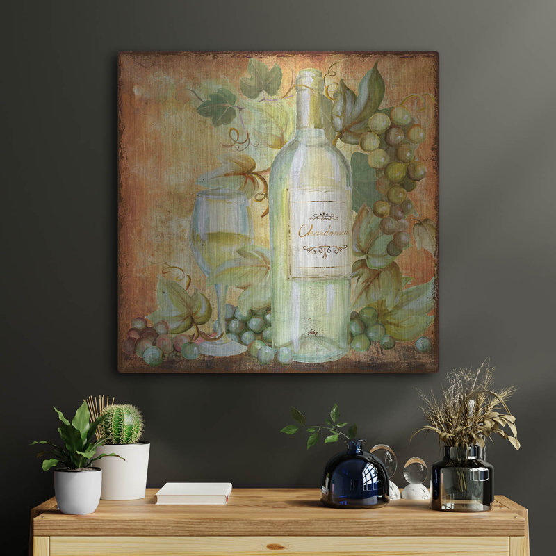 «Grapevine & Wine White» par Art Licensing Studio, art mural en métal