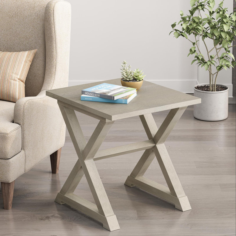 Table d'appoint, table de bout, table de chevet rectangulaire pour la maison, Gris antique