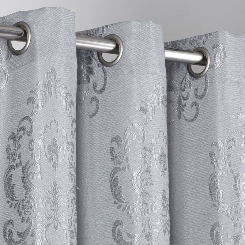 Paire de rideaux semi-transparents, Argent, L 38 po x L 84 po
