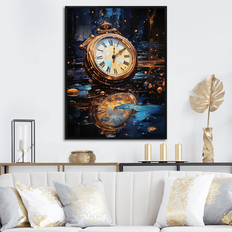 «Watch Timeless Reflections Pointillism I», reproduction sur toile, H 32 po x l 24 po x P 1 po, Cadre flottant noir
