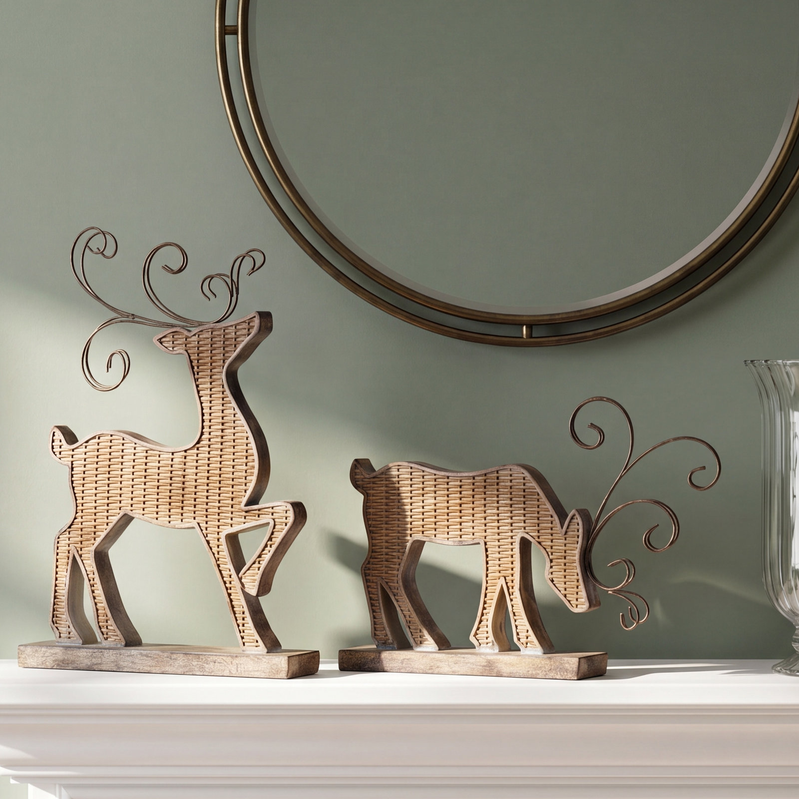 2-Piece Deer Silhouette Holiday Accent Set