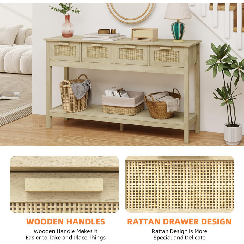 Rattan Console Table