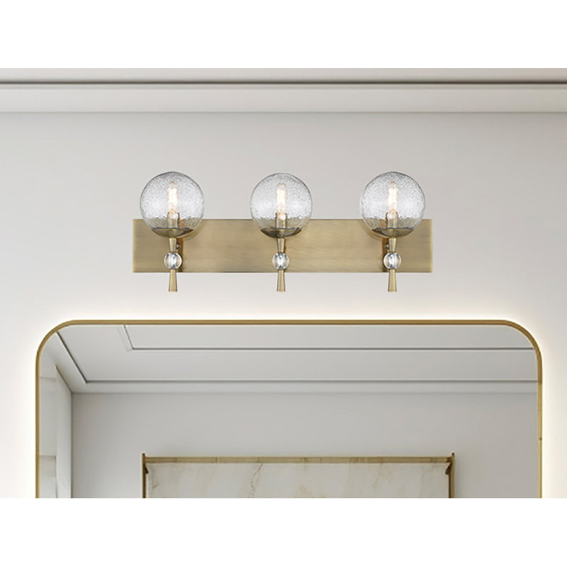 Laiton vieilli oxydé avec lumière de coiffeuse transparente Mercer41 Marvaa, 3