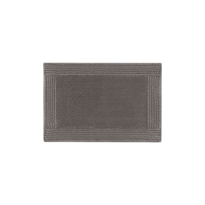 Tapis de couloir de bain réversible en coton et charbon touffeté (2 pi x 6 pi) | Idée de cadeau, Gris anthracite