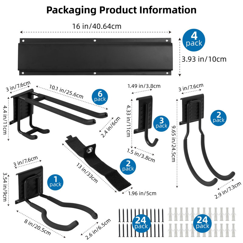 Garage Garden Tool Organizer Wall Mount, Tool Storage Rack