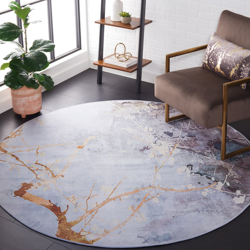 Darcee Machine Washable Area Rug, Round 183 cm