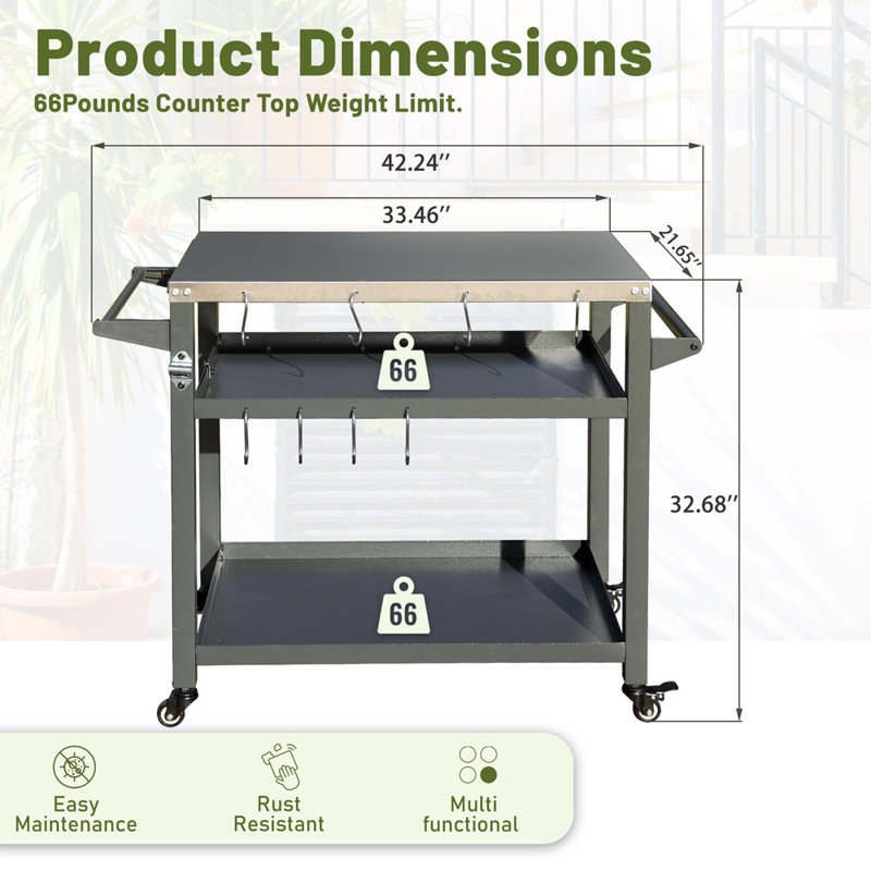 Stephne 42.24'' Stainless Steel 1 Grill Cabinet