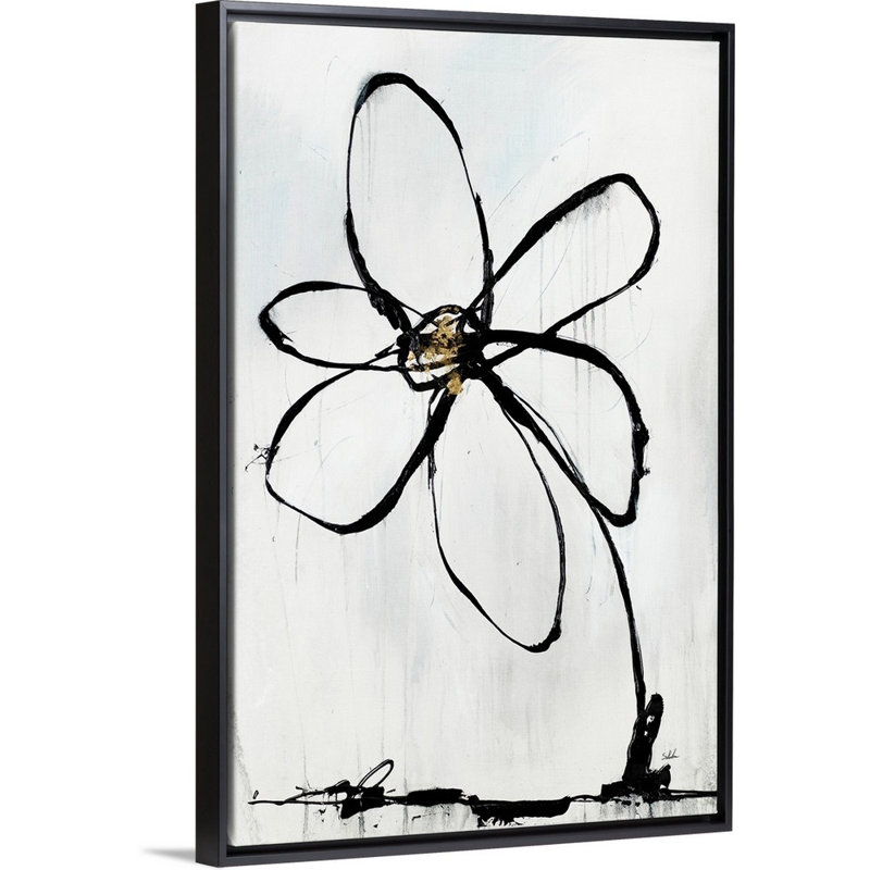 "Floral Fancy I" par Joshua Schicker, reproduction d'art sur toile, Cadre flottant noir, H 50 po x l 34 po x P 1,75 po