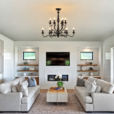 12-Light Dimmable Candle Style Chandelier