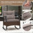 Winston Porter 3 Pcs Patio Rocker Set With 2-tier Coffee Table & Soft Seat Back Cushions Outdoor