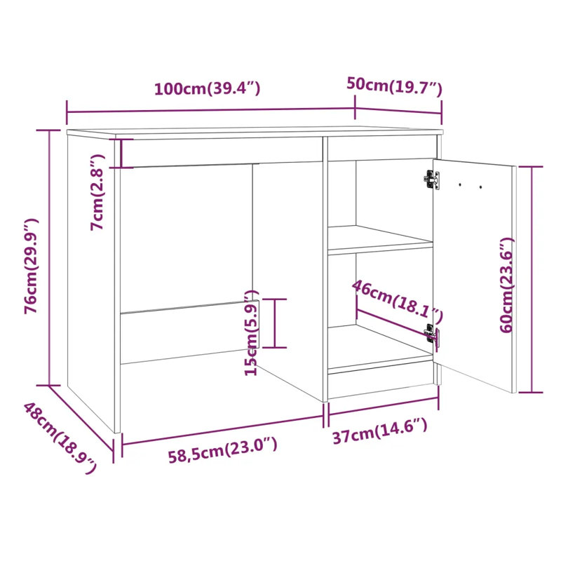 Windover Writing Desk, Grey Sonoma