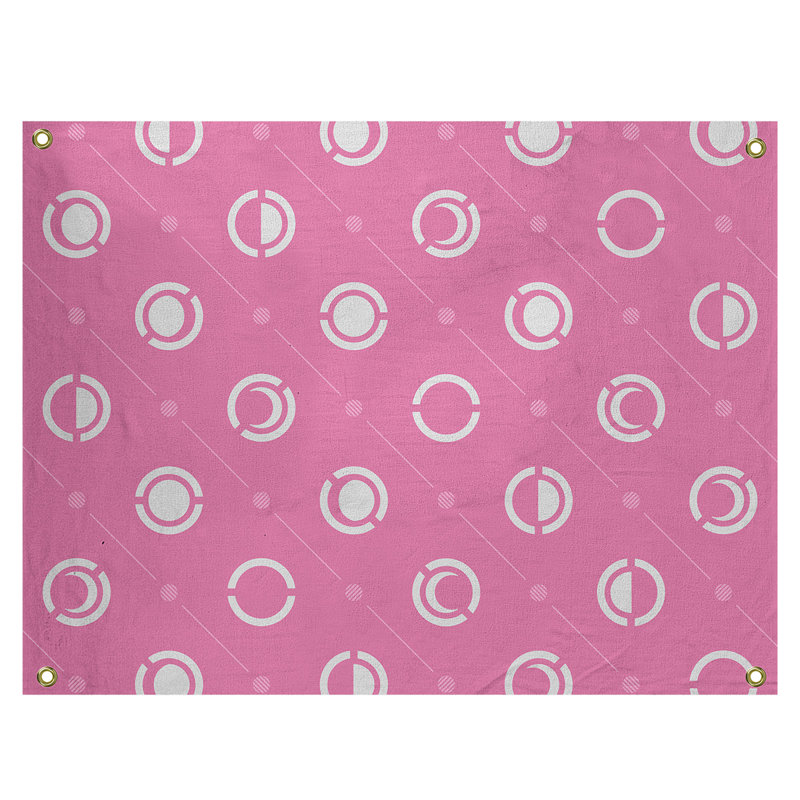 Tapisserie, H 26 po x l 36 po, Fuchsia / blanc