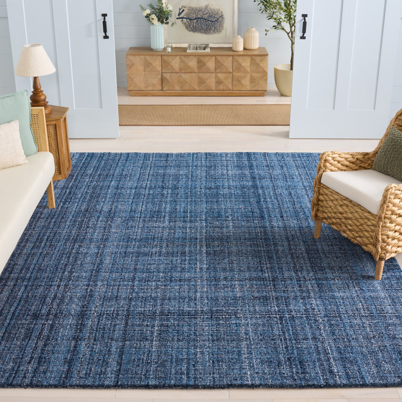 Abstract Hand Tufted Performance Solid Color Indoor Rug, Rectangle 8' x 10'