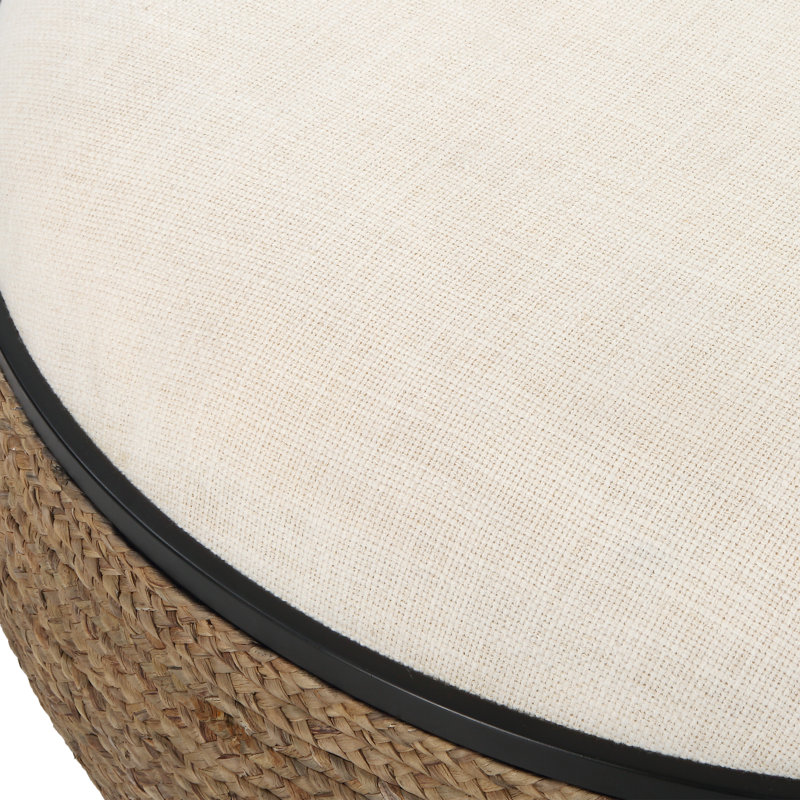 Repose-pieds de rangement rond 36,25 po Emily