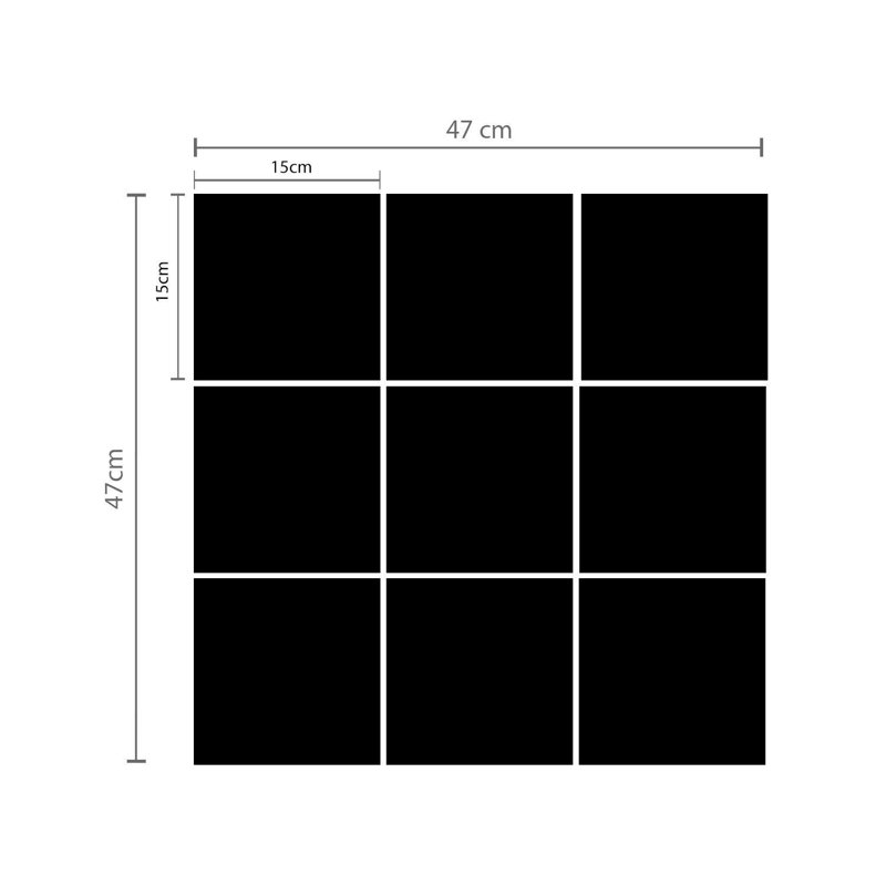 Square Mirror 9 Piece Wall Sticker