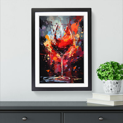 Wine Gestural Art - Framed Print