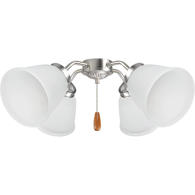 Transitional Frosted Glass Bell Ceiling Fan Replacement Shade Set