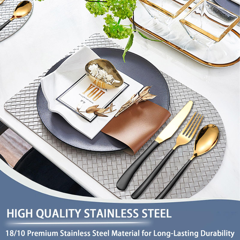 24-Piece Portable Stainless Steel Flatware Set With Rack – Durable, Stylish, Ideal For Camping And Outdoor Dining