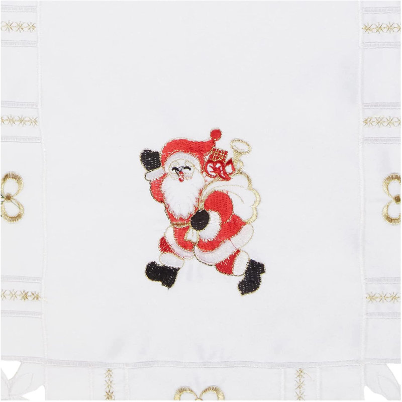Chemin de table père noël Pulver, L 34 po x l 14 po, Blanc