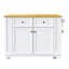 Îlot de cuisine 48 pouces avec 2 tabourets de bar, prise de courant, support de rangement interne pour porte, chariot de rangement pour cuisine sur 5 roulettes avec abattant, 5 supports latéraux, 2 tiroirs