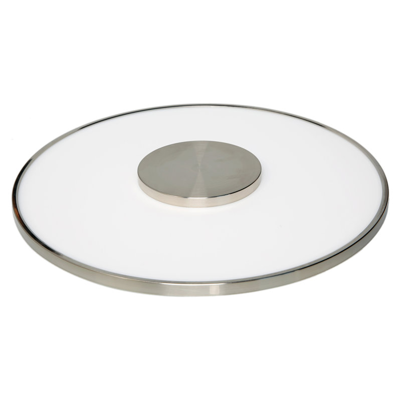 Plafonnier encastré cylindrique à DEL 1 lumière 17 po Silvie, Nickel brossé