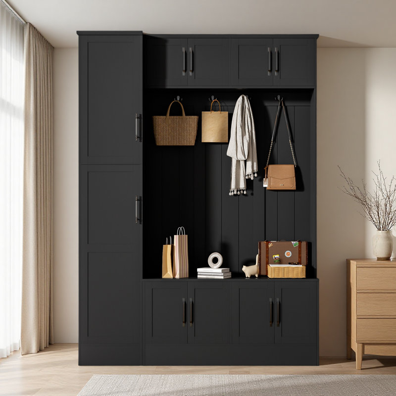 59’‘ W Hall Tree For Hallway, Black