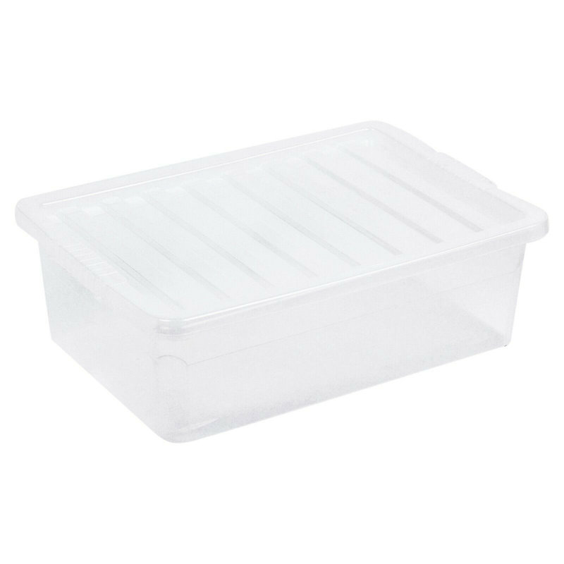 Symple Stuff Plastic Decorative Bin, 32 Litre, Clear