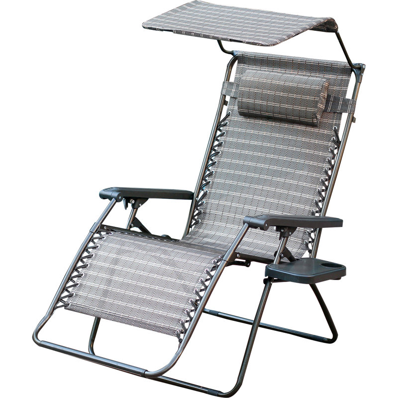 Johns Folding Zero Gravity Chair, Black/Tan