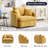 46" Chenille Upholstered Oversized Swivel Armchair With Ottoman-604522992