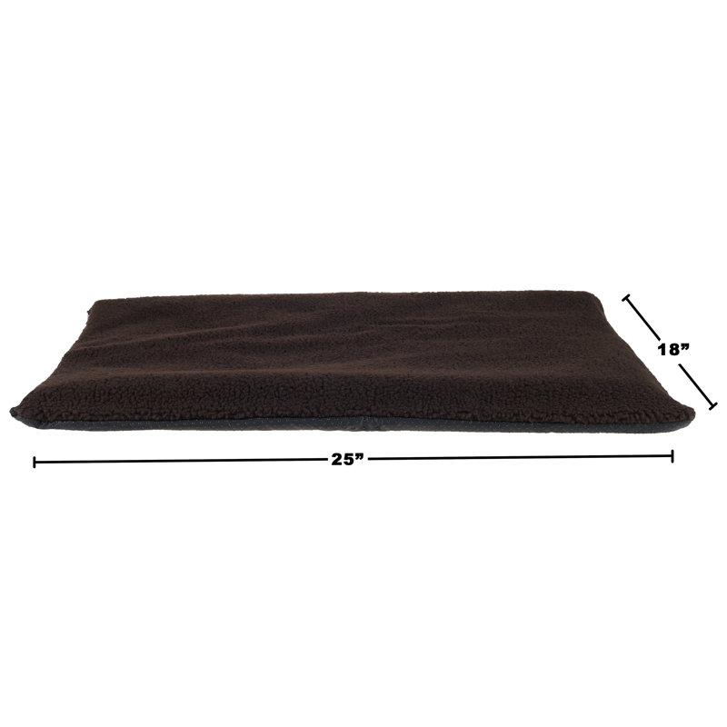 Small Brown Self-Heating Sherpa Pet Crate Pad